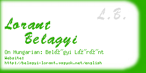 lorant belagyi business card